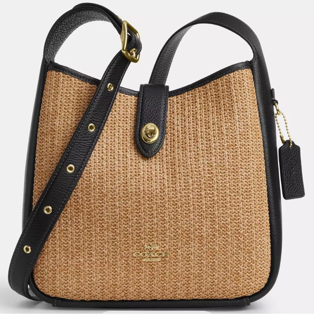 Coach Hadley Convertible Shoulder Crossbody Straw Bag NWT